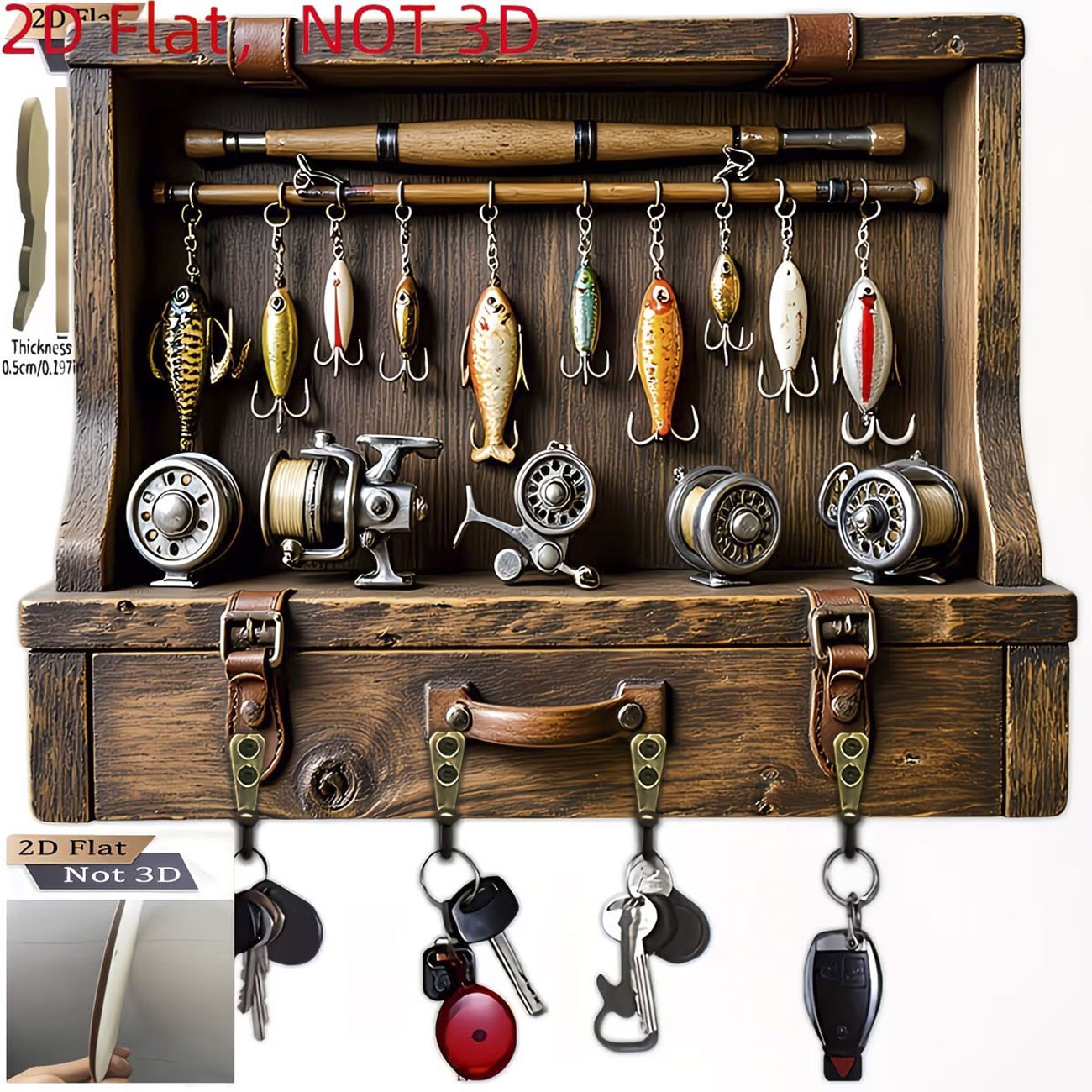 Suporte de Chaves Vintage com  - Fishing Rod Combo avaliação e preço